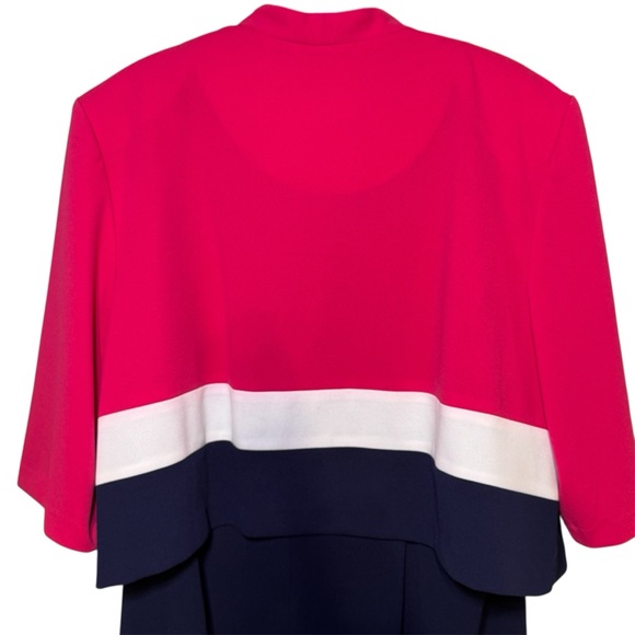 Maya Brooke Vintage 2 Piece Dress Suit Blazer Set Womens Size 24W NWT Colorblock - Picture 5 of 16